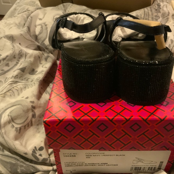 Tory  Burch Cap Toe pave Sling Back 45mm heels,BNIB,MSRP$298 I - Picture 4 of 10